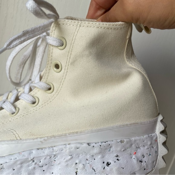 Converse Run Star Hike Crater Hi White and Cream Sneakers Size 5.5 - Picture 9 of 14